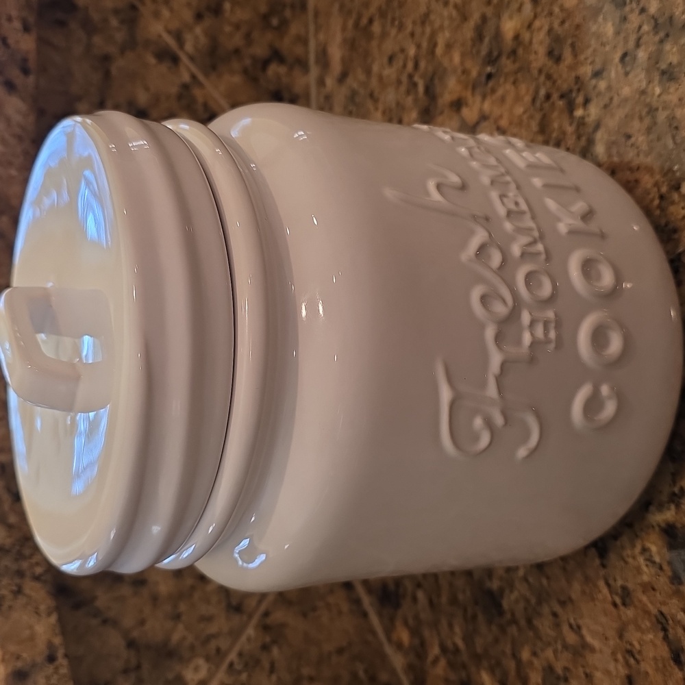 Crate & Barrel White Ceramic Cookie Jar - Picture 2 of 6